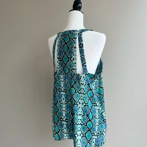 BCBG Max Azria Snake Print Asymmetrical Cami Top | Size L - Picture 3 of 6